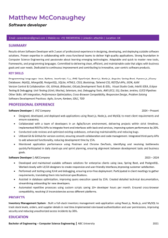 ATS-friendly resume format