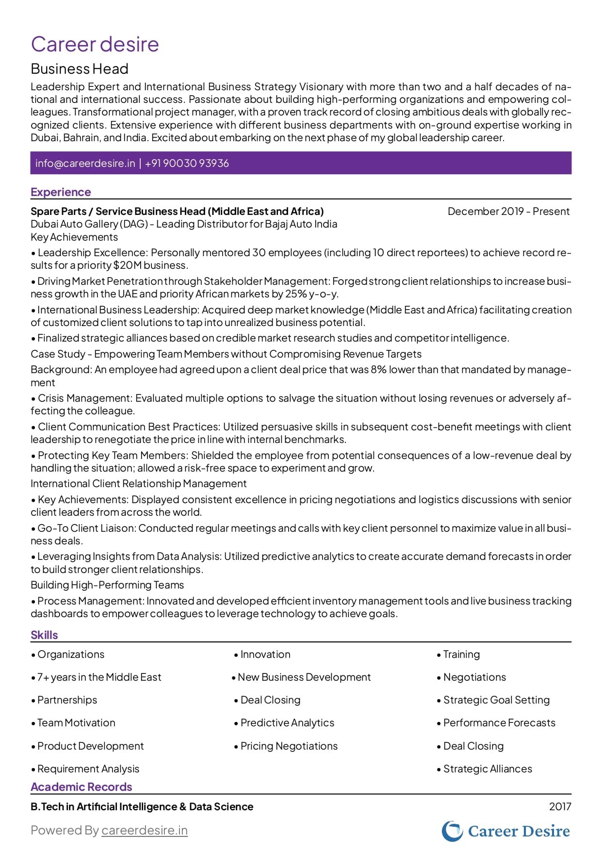 Resume template