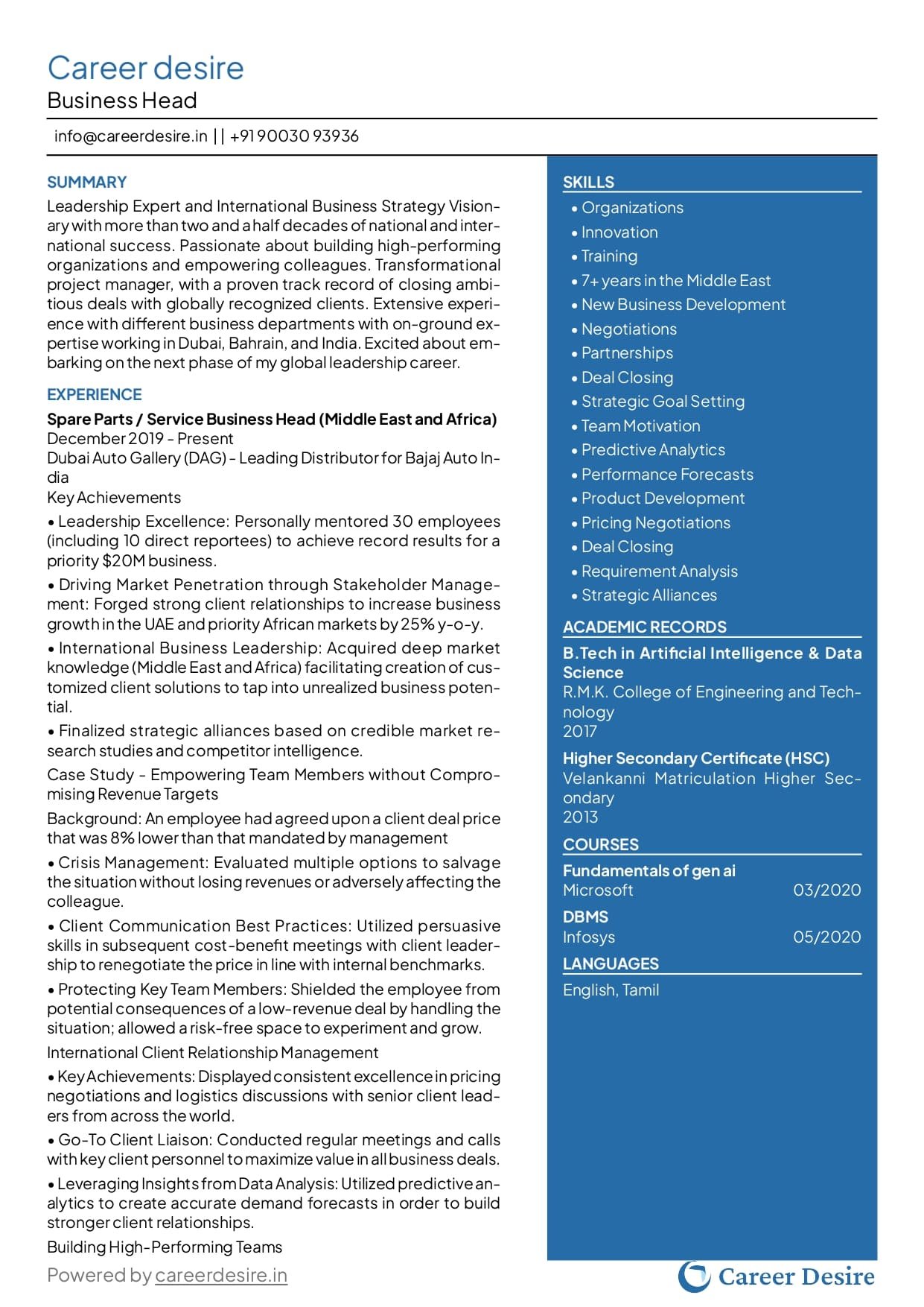 Resume template