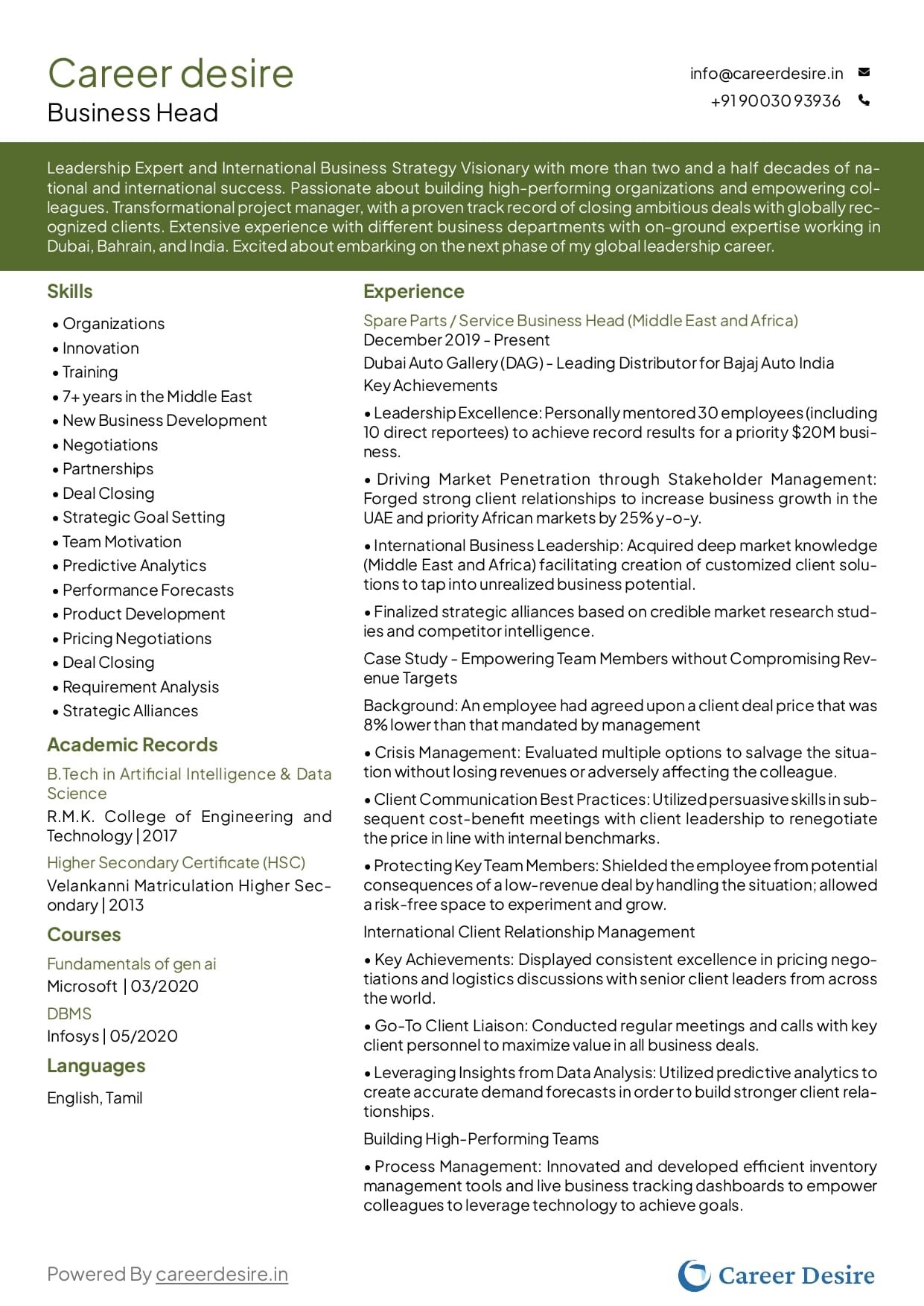 Resume template